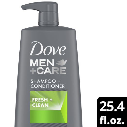 Dove Men+Care Thickening & Nourishing 2 in 1 Shampoo Plus Conditioner with Caffeine & Menthol, 25.4 fl oz