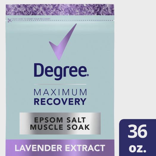 Degree Maximum Recovery Epsom Salt Muscle Soak Lavender Extract, 36 Oz.