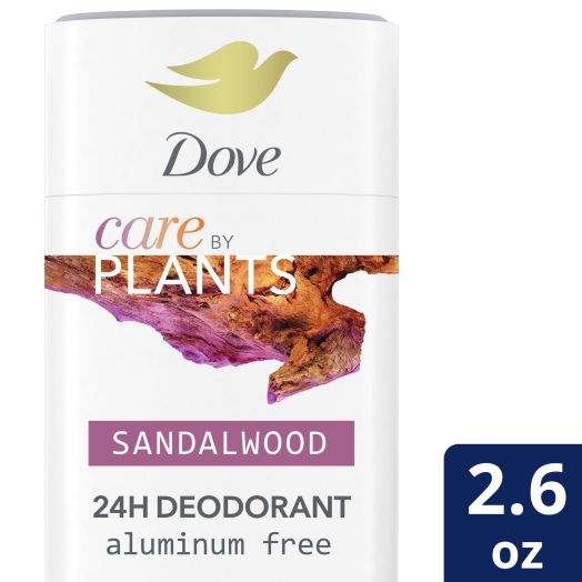 Dove Care by Plants Deodorant Stick Sandalwood aluminum free deodorant for 24 hour deodorant protection 2.6 oz