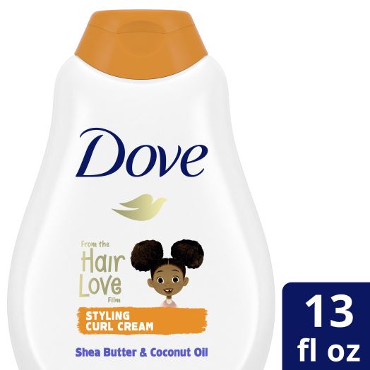 Dove Kids Care Hair Love Styling Curl Cream, Infused with Coconut Oil and Shea Butter, for Coils, Curls, and Waves, 13 oz