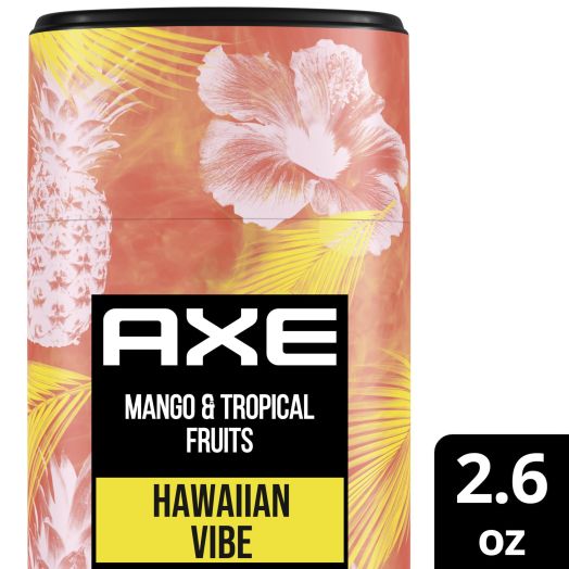 AXE Hawaiian Vibe Aluminum Free Deodorant for men 100% Natural Origin Fragrance For Long Lasting Freshness. Mango & Tropical Fruits Deodorant stick made with Essential Oils 2.6 oz
