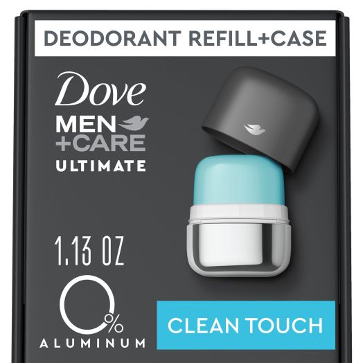Dove Men+Care Ultimate Refillable Deodorant Kit 0% Aluminum Clean Touch Aluminum Free Deodorant 1.13 oz | Unilever