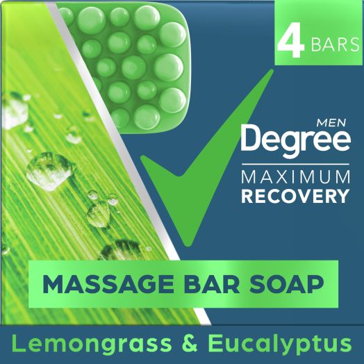 Unilever Degree Men Maximum Recovery Massage Bar Soap Lemongrass & Eucalyptus