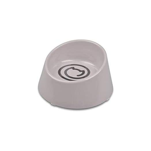 Van Ness Pets EcoWare Raised, No Tip, High Back Whisker-Friendly Cat Bowl, 8 OZ, Gray, ECW250