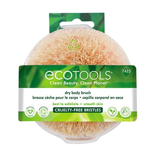 EcoTools Dry Brush, Gentle Exfoliating Scrubber For Skincare and Beauty, Pore Cleansing, Pink