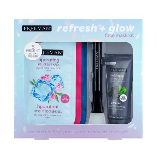 Freeman Limited Edition Refresh & Glow Mask Kit, 5 Piece Gift Set