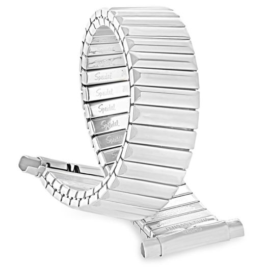 Speidel Men’s Twist-O-Flex Stainless Steel Stretch Watch Band in Silver Tone 16-22mm Curved End with No Clasp