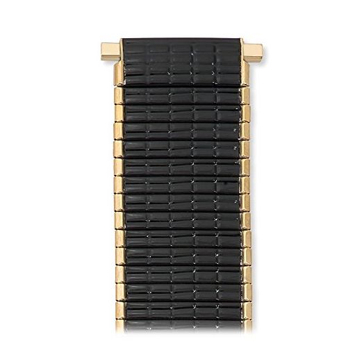 Speidel Men's Stainless Steel Comfortable Stretch Thinline Black with Gold Watchband 18-22mm, Straight End, No Clasp
