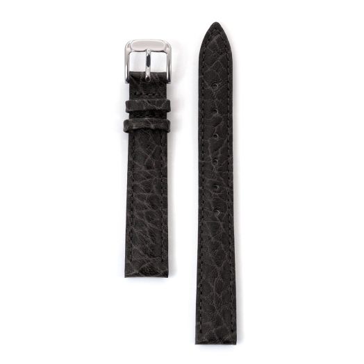 Speidel Leather Watch Band Black Buffalo Grain Replacement Strap,Stainless Steel Metal Buckle,Watchband Fits Most Watch Brands Regular - 14mm, Black