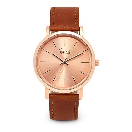Speidel Sunburst Collection in Silver, Gold or Rose Gold with Genuine Square Tip Leather Watchband
