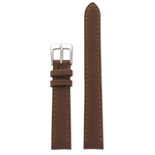 Speidel Genuine Leather Watch Band 12mm in Long Brown Calf Skin Replacement Strap, Stainless Steel Metal Buckle Clasp, Watchband Fits Most Watch Brands