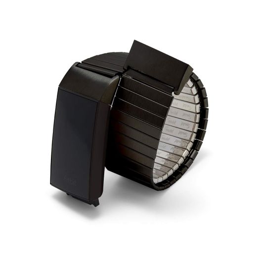 Speidel Twist-O-Flex Metal Expansion Black Stainless Steel Stretch Band Compatible with The Charge 3 in a Size XS