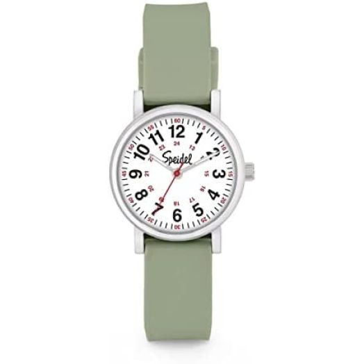 Speidel Petite Scrub Watch™ for Nurse, Doctors, Medical Professionals and Students – Men, Women, Unisex, Easy Read Dial, Military Time with Second Hand, Silicone Band, Water Resistant