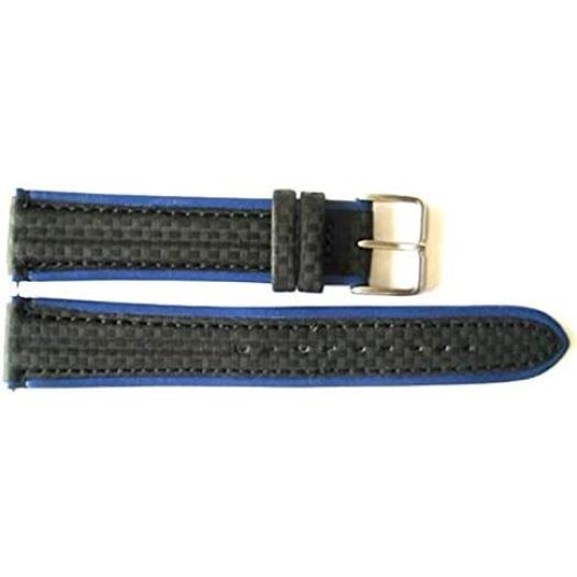 20mm Carbon Fiber and Leather Watch Band Fits Expedition