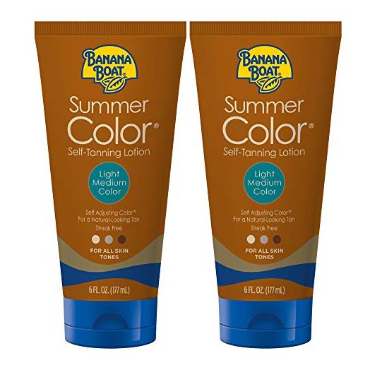 Banana Boat Summer Color Sunless Self Tanning Lotion, Reef Friendly, Light/Medium, 6oz. - Twin Pack