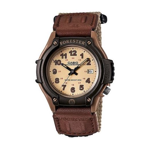 Casio Men's Forester Analog Watch, Tan Nylon Fast-Wrap Strap