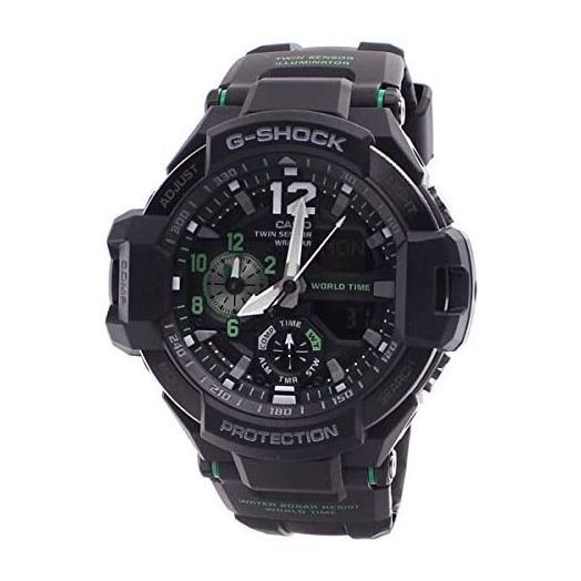 Casio G-Shock Men's GA-1100 Gravitymaster Watch, Black/Silver, One Size
