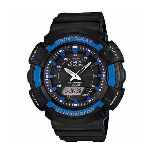 Casio Men's Solar-Powered Combination Watch, Blue Accents