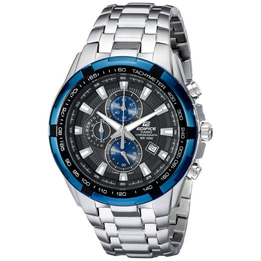 Casio Men's EF539D-1A2 Edifice Stainless Steel Analog Black Dial Chronograph Watch