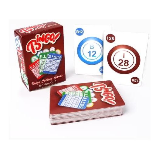 GSE Games & Sports Expert Professional Bingo Calling Cards Set for Bingo Game, Plastic Coated Bingo Playing Cards Deck with High Visibility Numbered