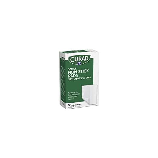 Curad Non-Stick Pads, 2 Inches X 3 Inches with Adhesive Tabs, 10 Count