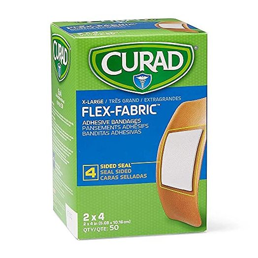 Medline Curad Fabric Adhesive Bandages, Natural, 50 Count