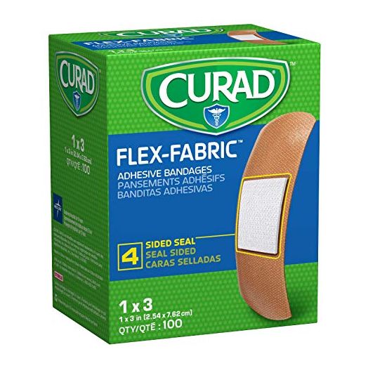 Curad Flex Fabric Adhesive Bandages, Bandage Size is 1" x 3" (Box of 100)