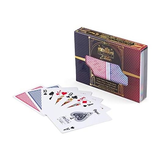 Regal Games Monaco Elite 100% Plastic Premium Waterproof Poker Size Playing Cards (2 Pack)