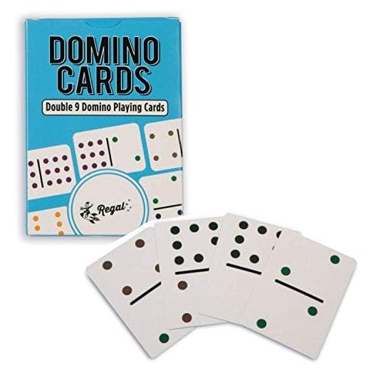 Regal Games - Double 9 Domino Playing Cards - Colored Dots Deck - Family-Friendly Domino Card Game - 2-8 Players - Ages 8+ - 55 Card Deck - 3.5” x 2.5”