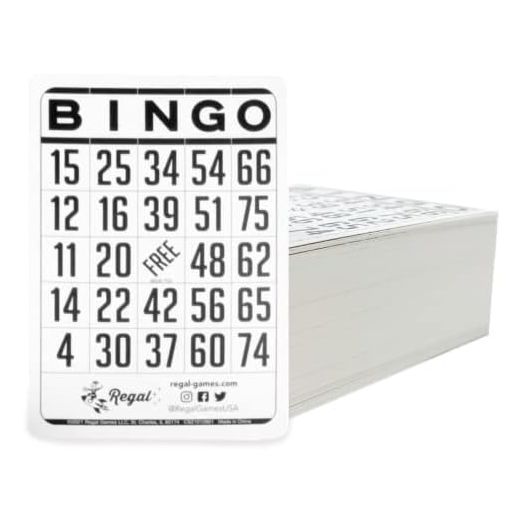 Regal Bingo - Classic Bingo Cards - 200 Count - 6.125” x 4.17” Cardstock - White