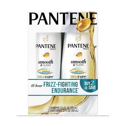 Pantene Pro-V Smooth & Sleek Shampoo and Conditioner Dual Pack, 24.6 fl oz