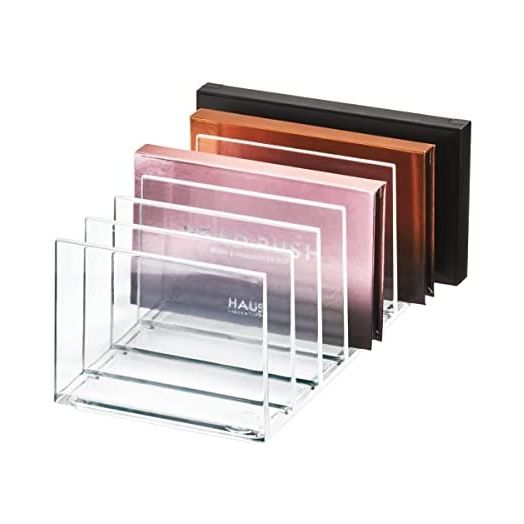iDesign The Sarah Tanno Collection Plastic Cosmetics and Makeup Palette Organizer, Clear/White
