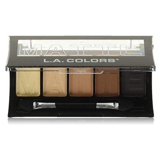 L.A. COLORS 5 Color Matte Eyeshadow, Brown Tweed, 0.25 Oz