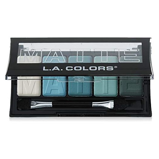 L.A. COLORS 5 Color Matte Eyeshadow, Teal Argyle, 0.25 Oz