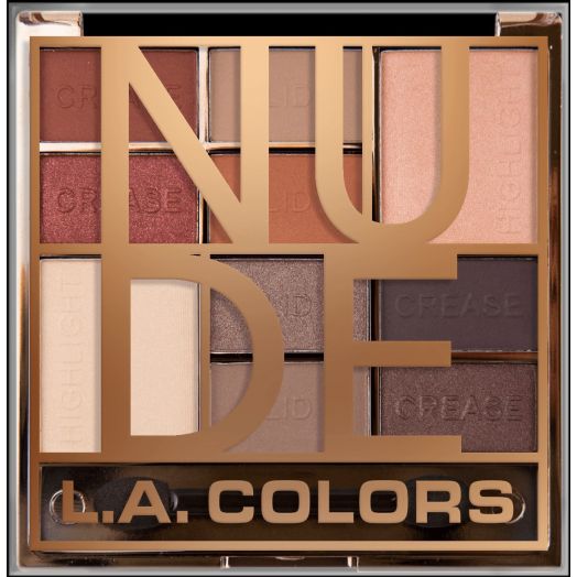 L.A. COLORS Eyeshadow 10 Color Block Palette, Nude, 0.56 fl oz