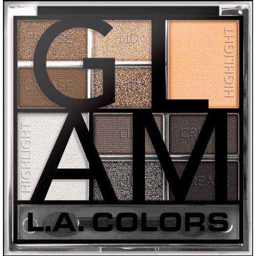 L.A. COLORS Eyeshadow 10 Color Block Palette, Glam, 0.56 fl oz