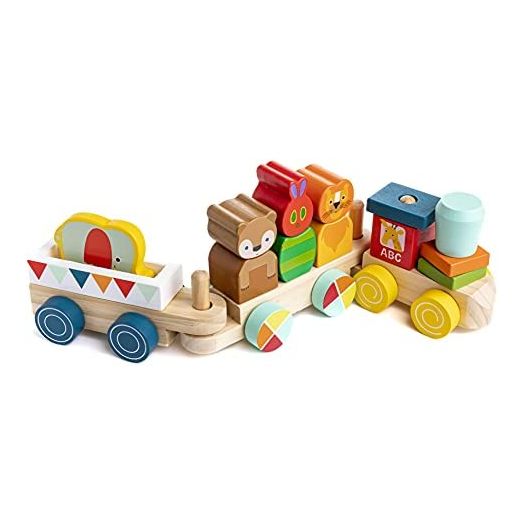 KIDS PREFERRED World of Eric Carle The Very Hungry Caterpillar Wooden Train Set, 12 Pieces
