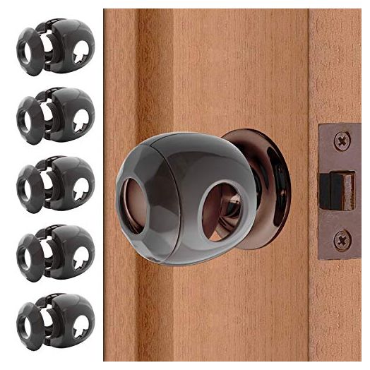 New & Improved - Door knob Baby Safety Cover - 5 Pack - Deter Little Kids from Opening Doors with A Child Proof Door Handle Lock - Driddle