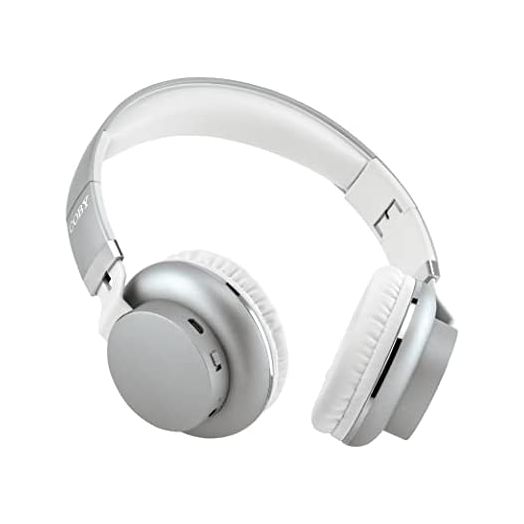 COBY Wireless On-Ear Headphones Bluetooth 5.0 Virtual Assistant Support Portable Folding with Microphone, Music and Call Controls, FM Radio, 6 Hour Battery Life, 33 Feet / 10 Meter Range (Silver)
