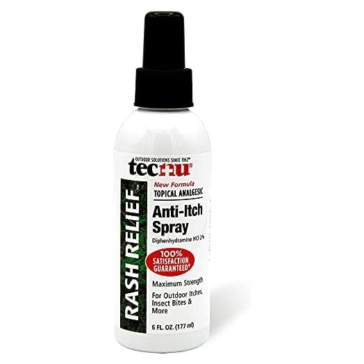Tecnu Rash Relief Spray | Maximum Strength Anti-Itch Spray | Relieves Pain and Itching of Insect Bites, Minor Burns, Sunburn, Minor Cuts and more | 6 Ounce Bottle