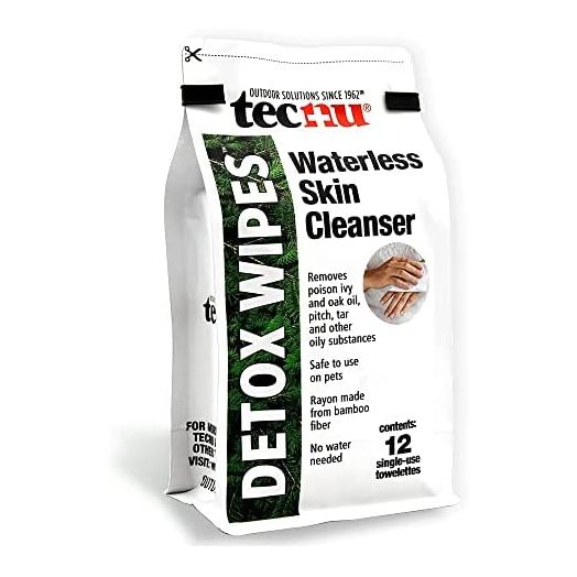 Tecnu Detox Wipes, Poison Ivy Wipes, Large Individual Wipes Remove Rash Causing Oil from Skin, Waterless, Also for Poison Oak and Poison Sumac, 12 Count