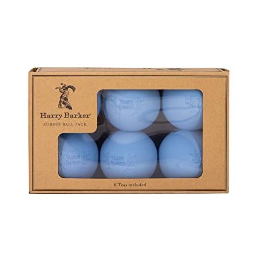 Harry Barker Rubber Balls and Rubber Chew Stick, Rubber Bone for Dogs - 2.5" Rubber Balls - 6 Pack