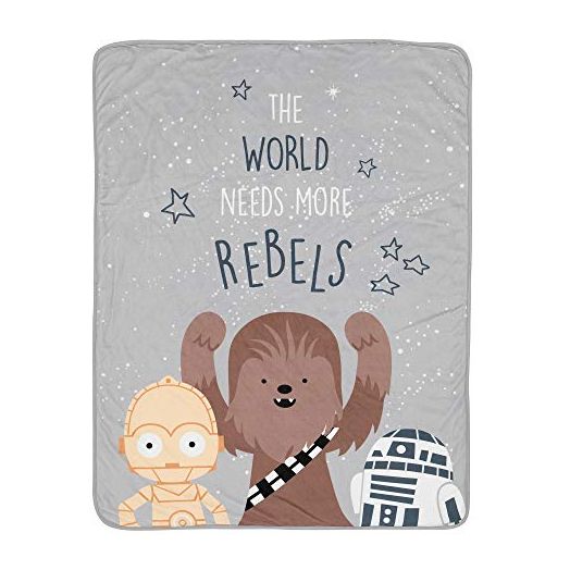 Lambs & Ivy Star Wars Rebels R2D2/C-3PO/Chewbacca Soft Sherpa Baby Blanket
