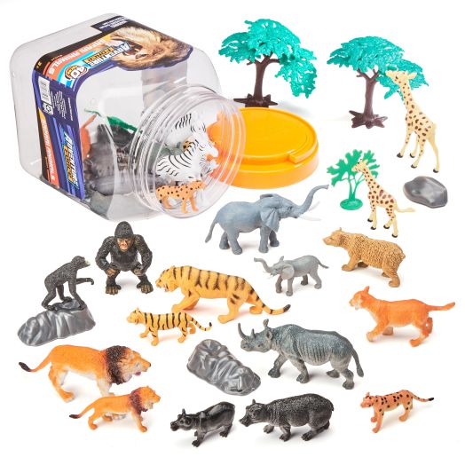 Adventure Force Safari Animals Bucket, 40 Pieces