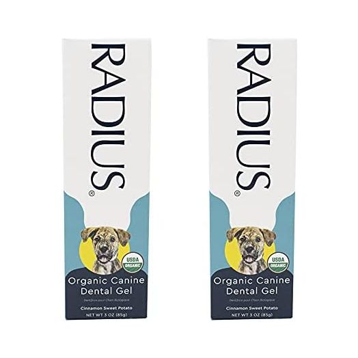 RADIUS USDA Organic Canine Pet Toothpaste 3 oz Non Toxic Toothpaste for Dogs Designed to Clean Teeth and Help Prevent Tartar Remove Plaque Xylitol Free - Pack of 2