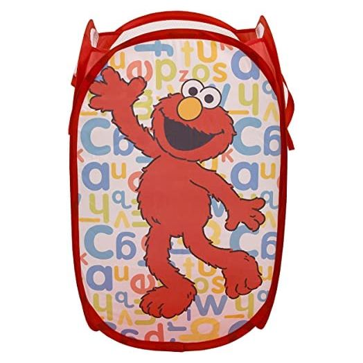 Crown Crafts Infant Products Sesame Street Elmo Pop Up Hamper - Mesh Laundry Basket/Bag with Durable Handles