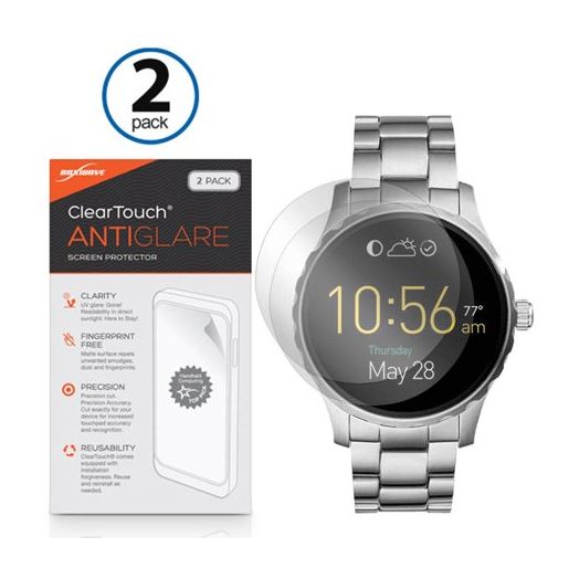 BoxWave [ClearTouch Anti-Glare (2-Pack)] Anti-Fingerprint Matte Film Skin for Fossil Q Marshal, Wander