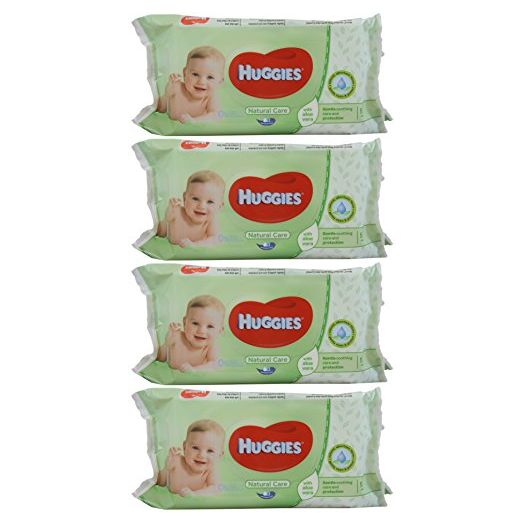 Huggies Baby Wipes Natural Care with Aloe Vera, 56 Count (Pack of 4)