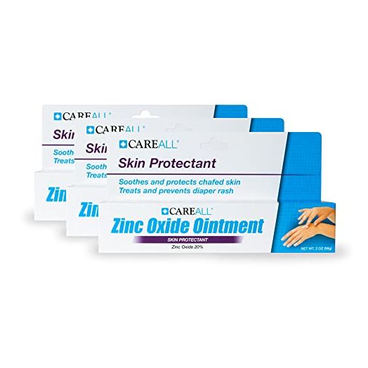 (3 Pack) CareALL 2oz Zinc Oxide 20% Skin Protectant Barrier Ointment Provides Relief and Treatment of Diaper Rash and Chafing. Helps Seal Out Wetness.