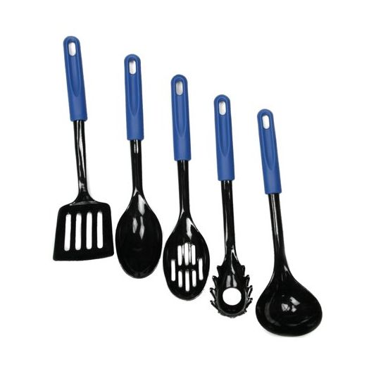 Chef Craft Nylon Kitchen Tool Set (5 Pieces), Bright Blue